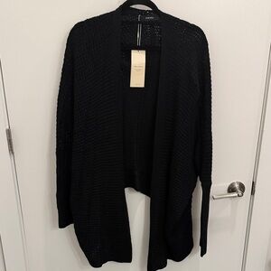 Dokotoo Black Open-Front Knit Cardigan